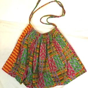 Neo-vintage thestyleminr Kente printed cotton lined color shoulder bag